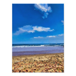 Serene Beach Landscape With Blue Skies Photo Print