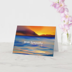 Serene Beach Sunset Customisable Sympathy Card