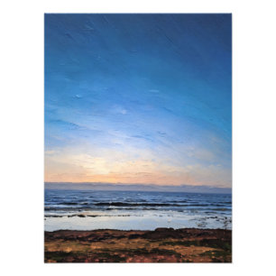 Serene Beach Sunset Seascape Photo Print