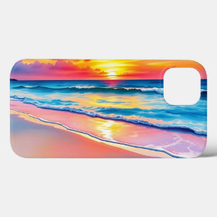 Serene Beach Sunset with Vibrant Reflections iPhone 13 Case