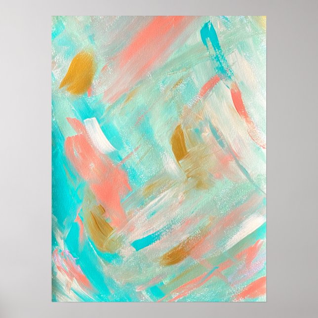 Serene Beachy Abstract Painting Print (Front)