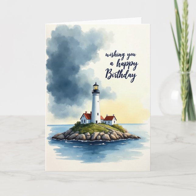 Serene Beacon Birthday Card (Front)