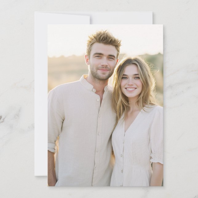 Serene Beige Casual Photo Invitation (Front)