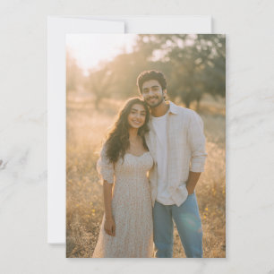 Serene Beige Floral Photo Invitation