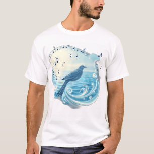 Serene Bird with Musical Notes T-Shirt