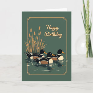 Serene Birthday Aquatic Birds Card