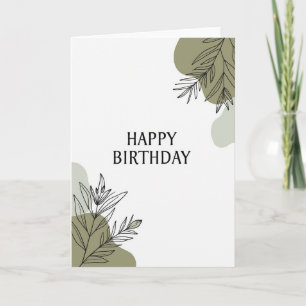 Serene Birthday Green Shapes Card