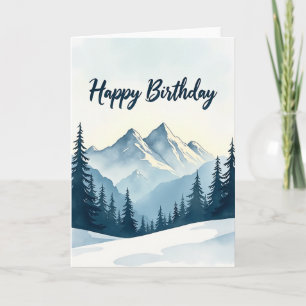 Serene Birthday Mountain Card