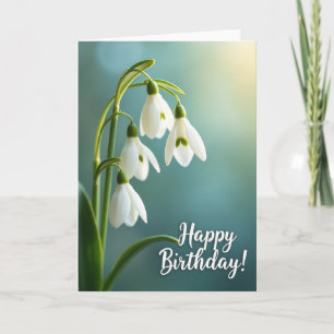 Serene Birthday White Bloom Card