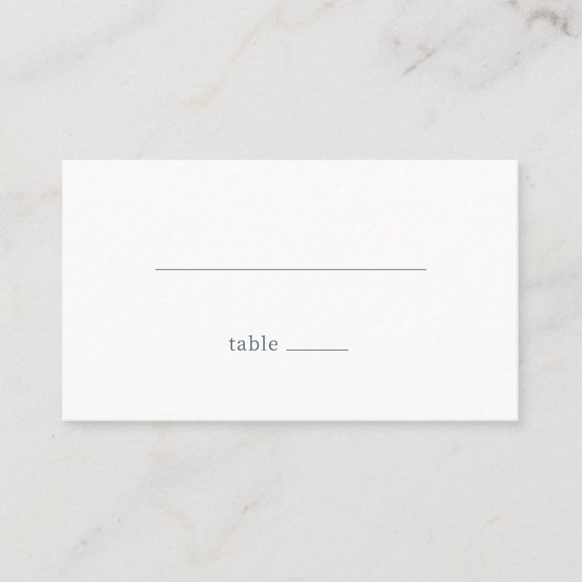 Serene Black Minimalist Line Place Card (Front)