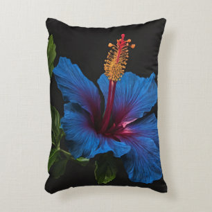 "Serene Bloom: The Beauty of Blue Hibiscus Flowers Decorative Cushion