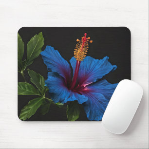 "Serene Bloom: The Beauty of Blue Hibiscus Flowers Mouse Pad