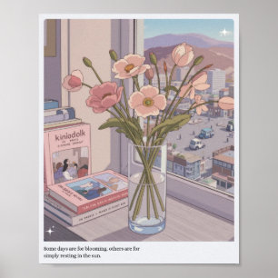 Serene Bloom Window View Art Print