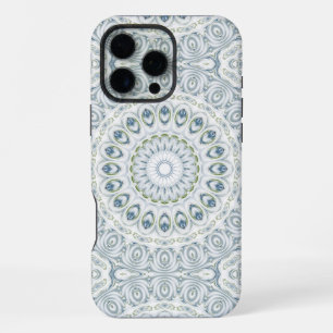 Serene Blue and Green Mandala Pattern Design iPhone 16 Pro Max Case