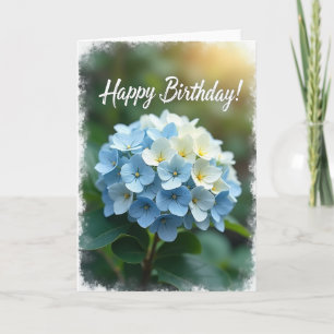Serene Blue Blooms Birthday Card