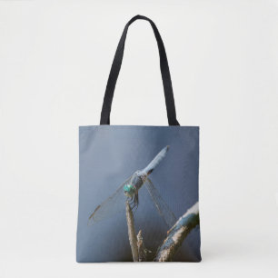 Serene blue dragonfly tote bag
