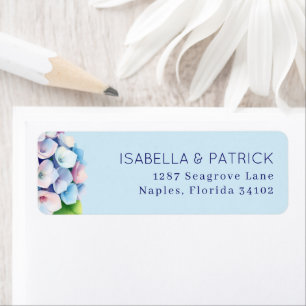 Serene Blue Floral Hydrangea Return Address Label