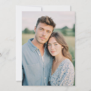Serene Blue Floral Photo Invitation