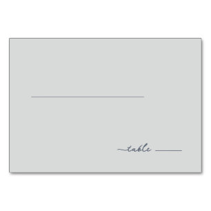 Serene Blue Gray Minimalist Lines Table Number