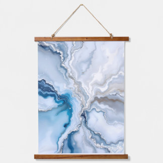 Serene Blue Marble Abstract.Colourful Abstract   Hanging Tapestry