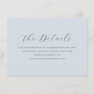 Serene Blue Minimalist Calligraphy Enclosure Card