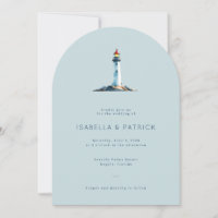 Serene Blue Minimalist Lighthouse