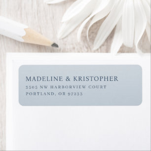 Serene Blue Minimalist Typographic Return Address Label