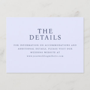 Serene Blue Minimalist Wedding Details Card