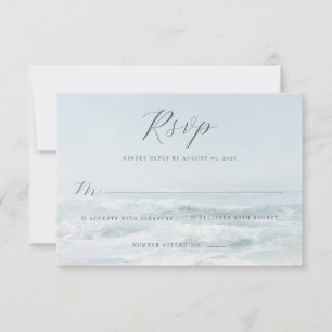 Serene Blue Ocean Photo RSVP Card