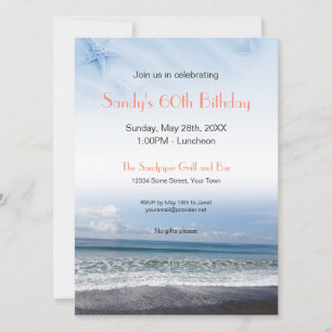 Serene Blue Ocean Scene Invitation