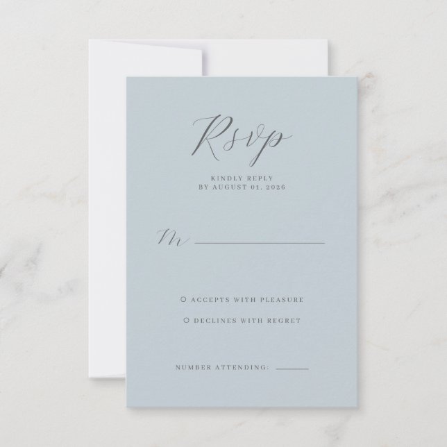 Serene Blue RSVP Card (Front)