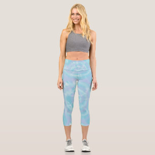 Serene Blue Tie-Dye Capri Leggings