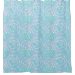 Serene Blue Tie-Dye Shower Curtain