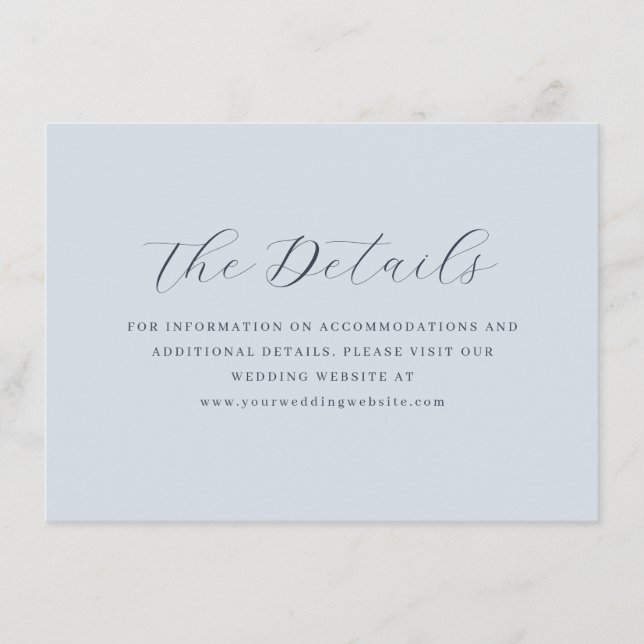 Serene Blue Typographic Elegancy Enclosure Card (Front)