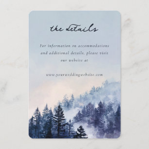 Serene Blue Watercolor Forest Enclosure Card