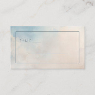 Serene Blue Watercolor Minimalist Place Card