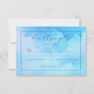 Serene Blue Watercolor RSVP Card