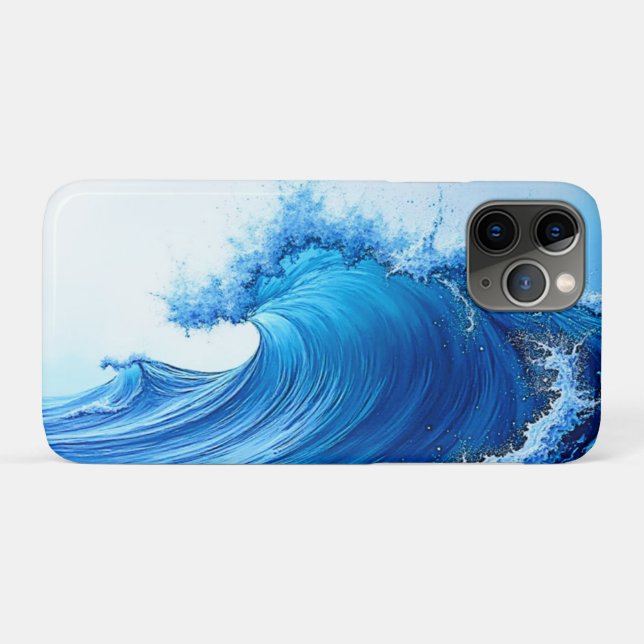 Serene Blue Wave Splashes Case-Mate iPhone Case (Back (Horizontal))