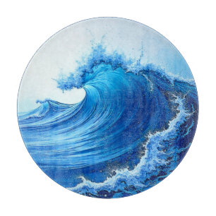 Serene Blue Wave Splashes Cutting Board