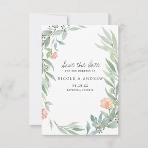Serene Botanical Wild Meadow Save the Date