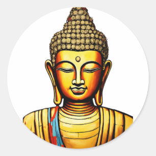 Serene Buddha:  Classic Round Sticker