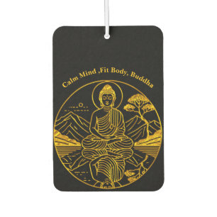 Serene Buddha Figure Reflecting on Tranquil Waters Car Air Freshener