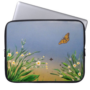 Serene Butterfly Sky Sunset Nature Aesthetic Laptop Sleeve