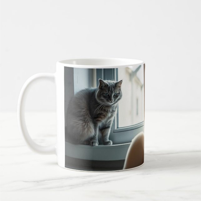 Serene Cats by the Window and Couch Coffee Mug (Left)
