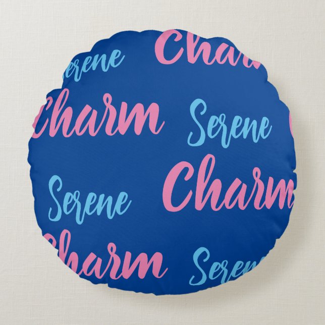 Serene Charm Round Pillow (Front)