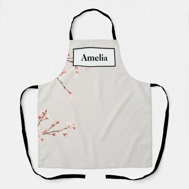 Serene Cherry Blossom Minimalist Apron (Front)