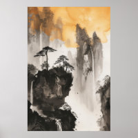 Serene Chinese Landscape Painting Poster