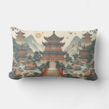 Serene Chinoiserie Pagoda Scenic Asian-Inspired