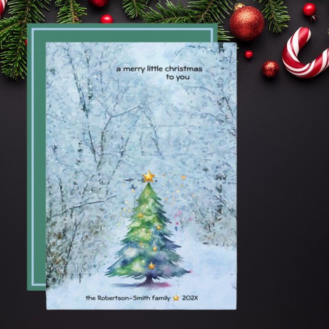 Serene Christmas Tree-A Merry Little Christmas  Holiday Card (Creator Uploaded)