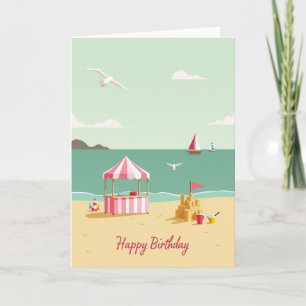 Serene Coastal Birthday Card